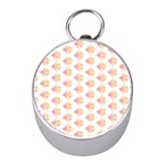 Geometric Losangle Pattern Rosy Mini Silver Compasses Front