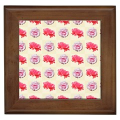 Yellow Floral Roses Pattern Framed Tiles