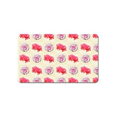 Yellow Floral Roses Pattern Magnet (name Card)