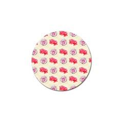 Yellow Floral Roses Pattern Golf Ball Marker (4 Pack) by paulaoliveiradesign