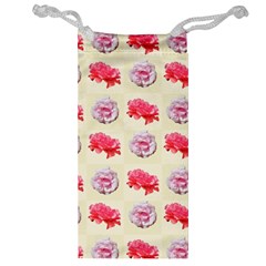 Yellow Floral Roses Pattern Jewelry Bag