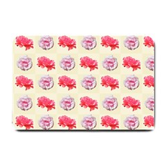 Yellow Floral Roses Pattern Small Doormat  by paulaoliveiradesign