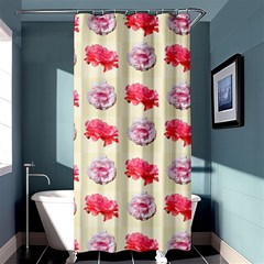 Yellow Floral Roses Pattern Shower Curtain 36  X 72  (stall)  by paulaoliveiradesign