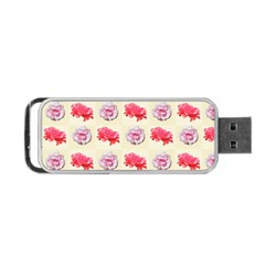 Yellow Floral Roses Pattern Portable Usb Flash (one Side)