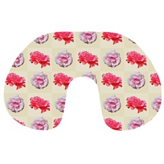 Yellow Floral Roses Pattern Travel Neck Pillows