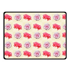 Yellow Floral Roses Pattern Double Sided Fleece Blanket (small) 