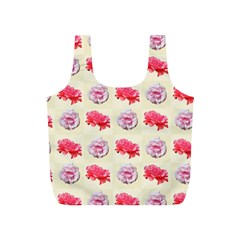 Yellow Floral Roses Pattern Full Print Recycle Bags (s)  by paulaoliveiradesign