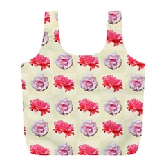 Yellow Floral Roses Pattern Full Print Recycle Bags (l)  by paulaoliveiradesign