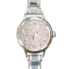 Off White Lace Pattern Round Italian Charm Watch