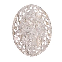 Off White Lace Pattern Ornament (oval Filigree) by paulaoliveiradesign