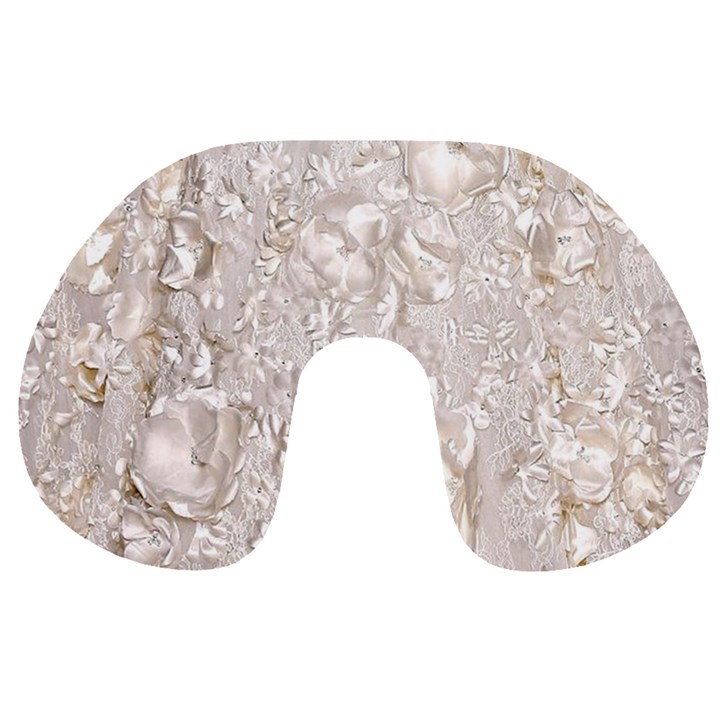 Off White Lace Pattern Travel Neck Pillows