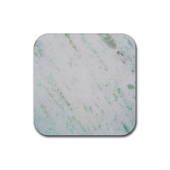 Greenish Marble Texture Pattern Rubber Coaster (square)  by paulaoliveiradesign