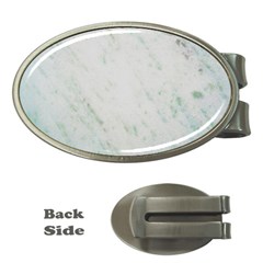 Greenish Marble Texture Pattern Money Clips (oval)  by paulaoliveiradesign