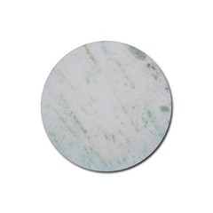 Greenish Marble Texture Pattern Rubber Coaster (round)  by paulaoliveiradesign