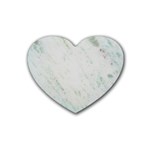 Greenish Marble Texture Pattern Heart Coaster (4 pack)  Front