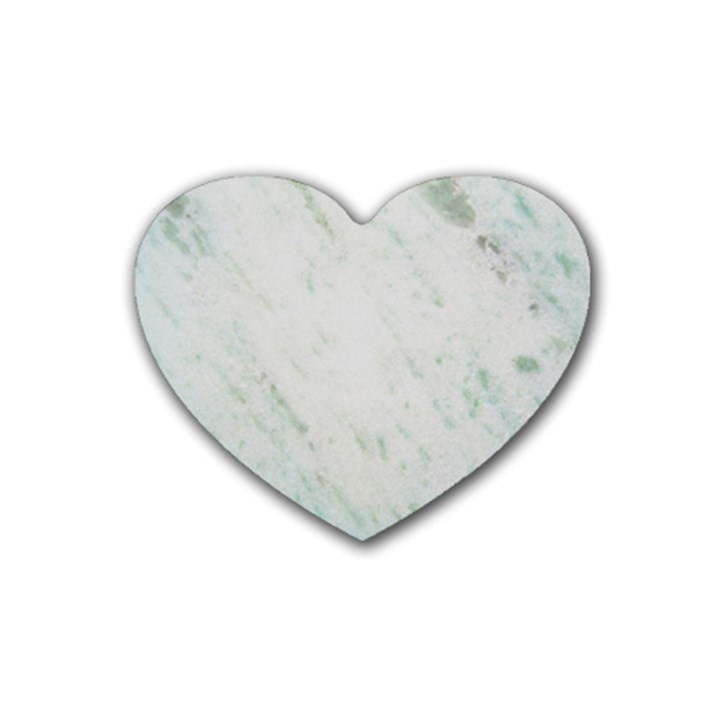 Greenish Marble Texture Pattern Heart Coaster (4 pack) 