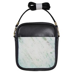 Greenish Marble Texture Pattern Girls Sling Bags by paulaoliveiradesign