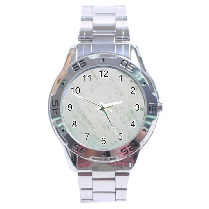 Greenish Marble Texture Pattern Stainless Steel Analogue Watch