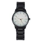 Greenish Marble Texture Pattern Stainless Steel Round Watch Front