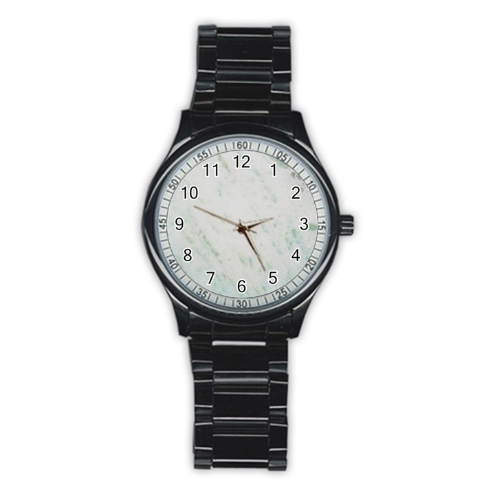 Greenish Marble Texture Pattern Stainless Steel Round Watch