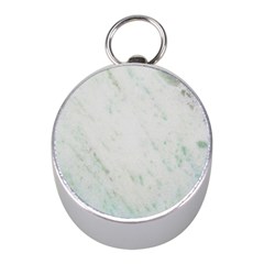 Greenish Marble Texture Pattern Mini Silver Compasses by paulaoliveiradesign