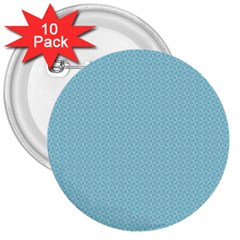 Blue Pattern 3  Buttons (10 Pack) 