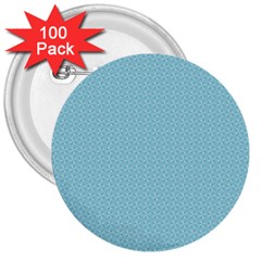 Blue Pattern 3  Buttons (100 Pack) 