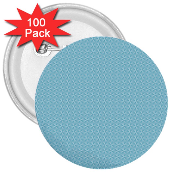 Blue Pattern 3  Buttons (100 pack) 