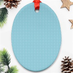 Blue Pattern Oval Ornament (two Sides)