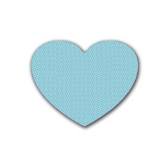 Blue Pattern Rubber Coaster (heart)  by paulaoliveiradesign