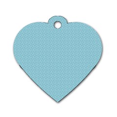 Blue Pattern Dog Tag Heart (two Sides)