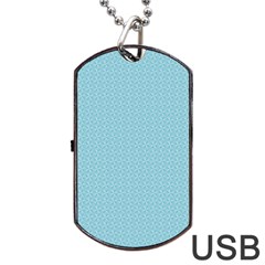 Blue Pattern Dog Tag Usb Flash (two Sides) by paulaoliveiradesign