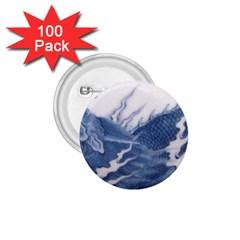 Blue Chinese Dragon 1 75  Buttons (100 Pack) 