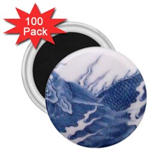 Blue Chinese Dragon 2 25  Magnets (100 Pack) 