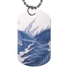 Blue Chinese Dragon Dog Tag (one Side)