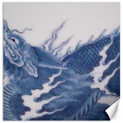 Blue Chinese Dragon Canvas 12  X 12   by paulaoliveiradesign