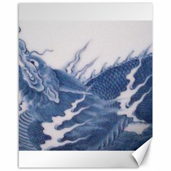 Blue Chinese Dragon Canvas 11  X 14   by paulaoliveiradesign