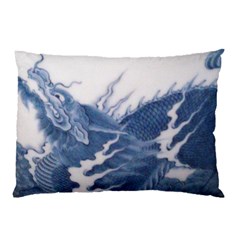 Blue Chinese Dragon Pillow Case by paulaoliveiradesign