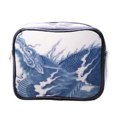 Blue Chinese Dragon Mini Toiletries Bags by paulaoliveiradesign