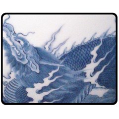 Blue Chinese Dragon Fleece Blanket (medium) 