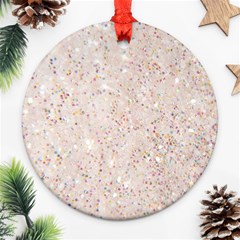 White Sparkle Glitter Pattern Ornament (round) by paulaoliveiradesign