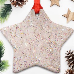 White Sparkle Glitter Pattern Ornament (star) by paulaoliveiradesign