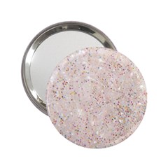 White Sparkle Glitter Pattern 2 25  Handbag Mirrors by paulaoliveiradesign