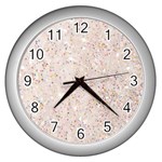 white sparkle glitter pattern Wall Clocks (Silver)  Front