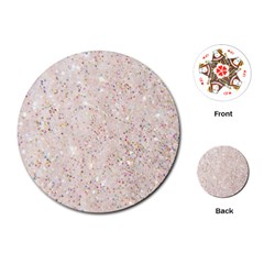 White Sparkle Glitter Pattern Playing Cards (round) 