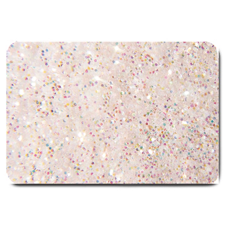 white sparkle glitter pattern Large Doormat 