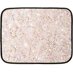 White Sparkle Glitter Pattern Fleece Blanket (mini) by paulaoliveiradesign