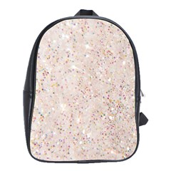 White Sparkle Glitter Pattern School Bags(large) 