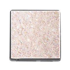 White Sparkle Glitter Pattern Memory Card Reader (square) by paulaoliveiradesign