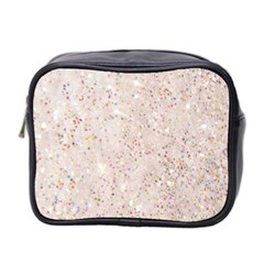 White Sparkle Glitter Pattern Mini Toiletries Bag 2-side by paulaoliveiradesign